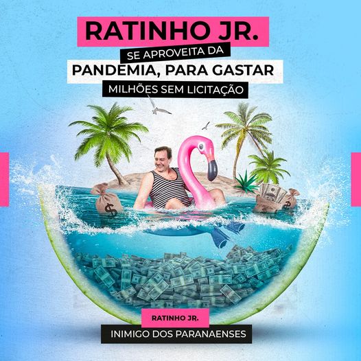 ?? Durante a pandemia de Covid-19, o governador paranaense Ratinho Jr gastou milhões de Reais em contratos sem licitação. 