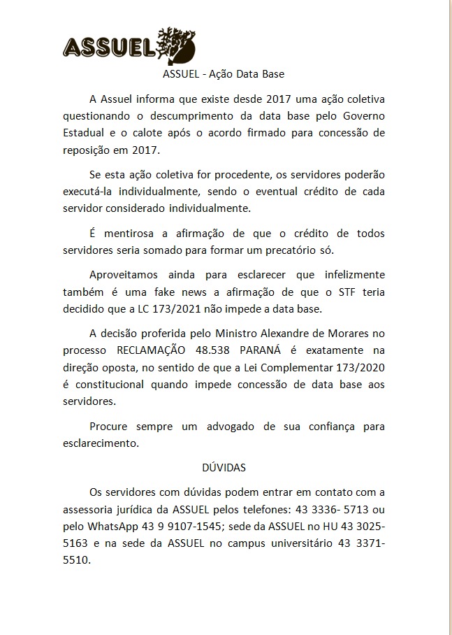 ASSUEL - Ação Data Base